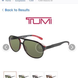 TUMI Black and Red Sunglasses